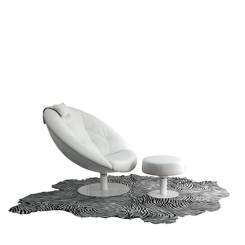 Kupu recliner and stool white