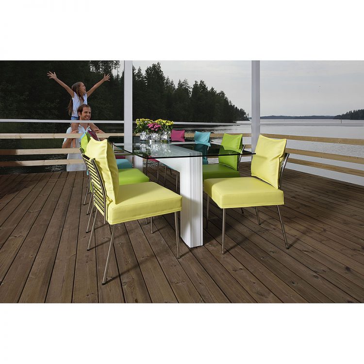 Mobile dining set on verandah